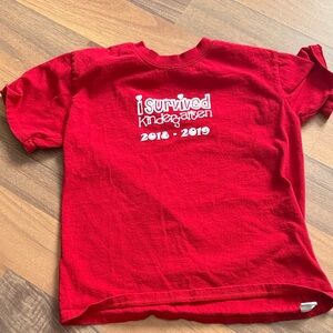 TC Red Kids Tee with Kindergarten Graphic